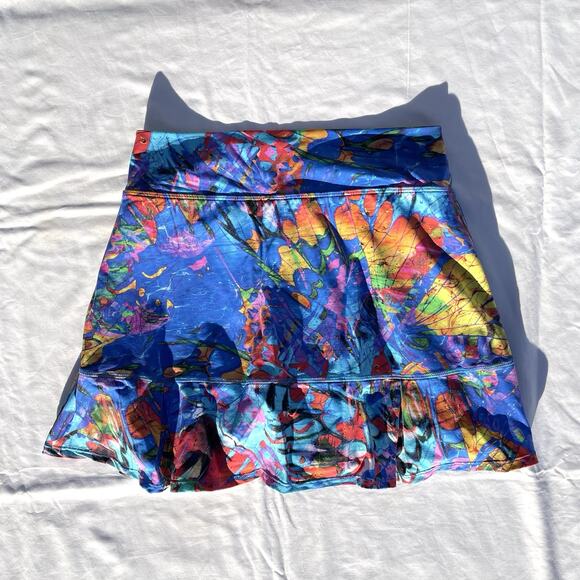 Dona Jo Fly Print Jojo Skirt Womens 1 Small Tennis Pickleball Golf Blue Splatter - Picture 4 of 5